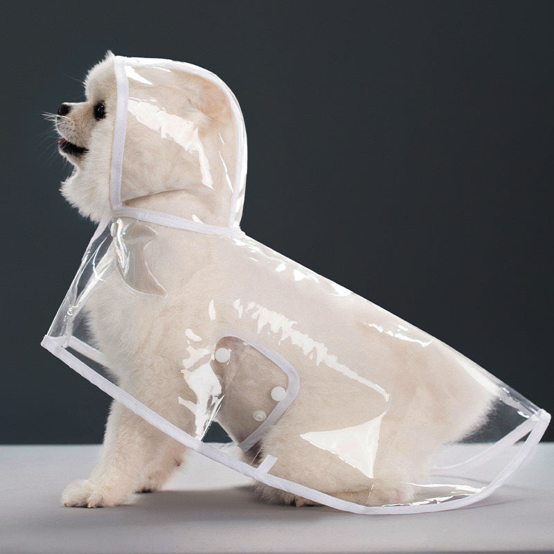 Pet raincoat transparent dog raincoat factory direct wholesale one piece waterproof windproof pet clothes large dog