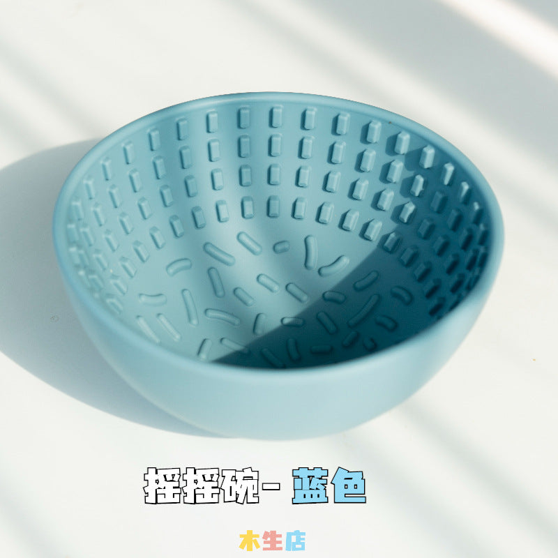 Dog slow food bowl silicone licking pad licking plate shake bowl pet cat educational food leakage food storage enrichment toy