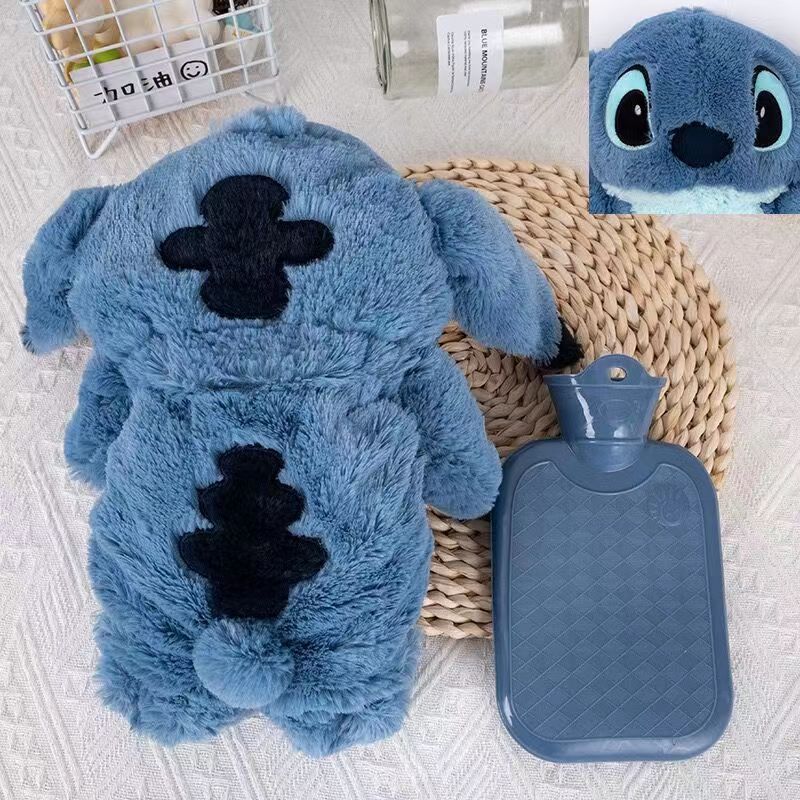 Cartoon plush hot water bottle explosion-proof water injection student hot water bag cartoon doll bear silicone warm baby manufacturer wholesale