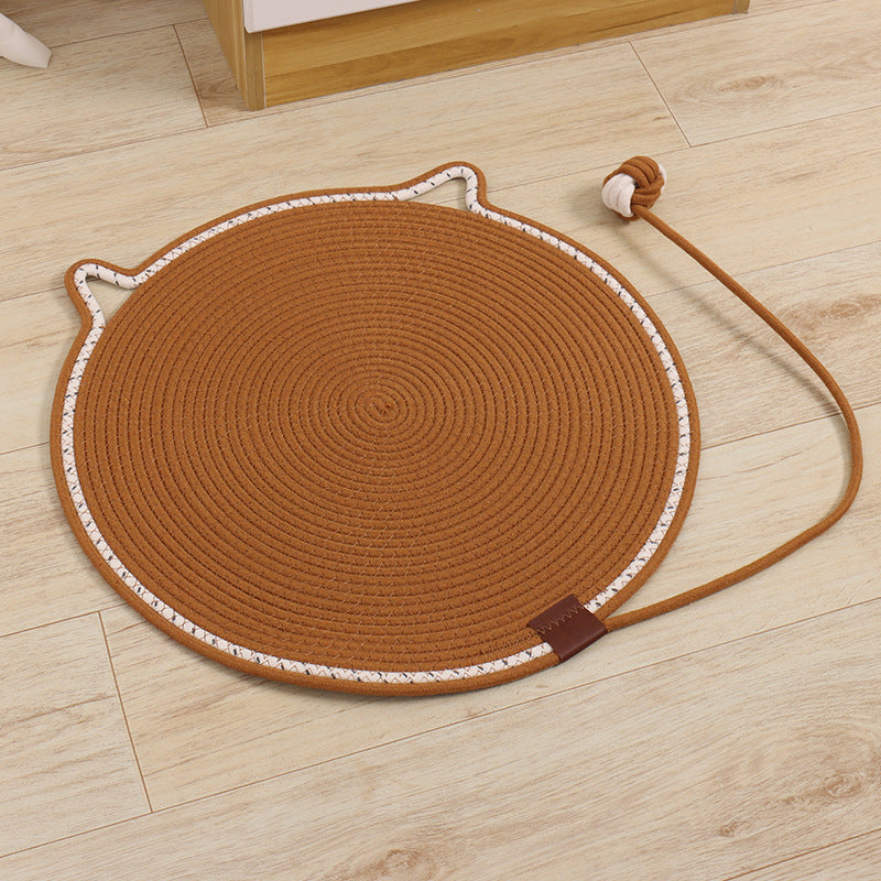 Cross-border wholesale cat scratching mat cotton rope toy ball pet sleeping cat scratching board round cat lying mat cat bed pet mat