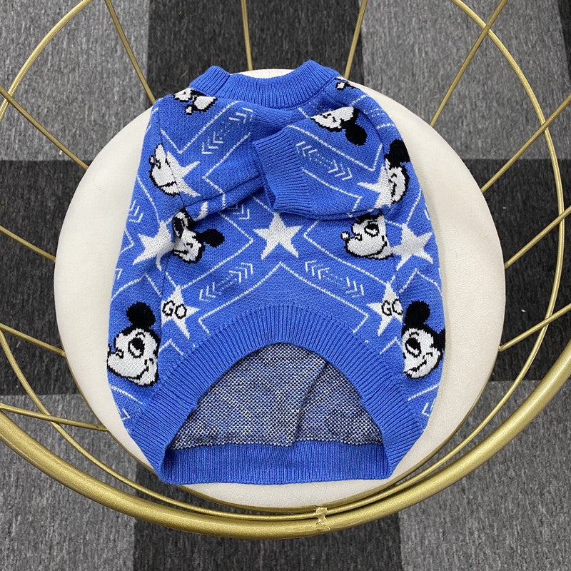 Autumn and winter trendy new knitted pet sweaters cross-border hot-selling cats and dogs warm and comfortable clothes Teddy clothing