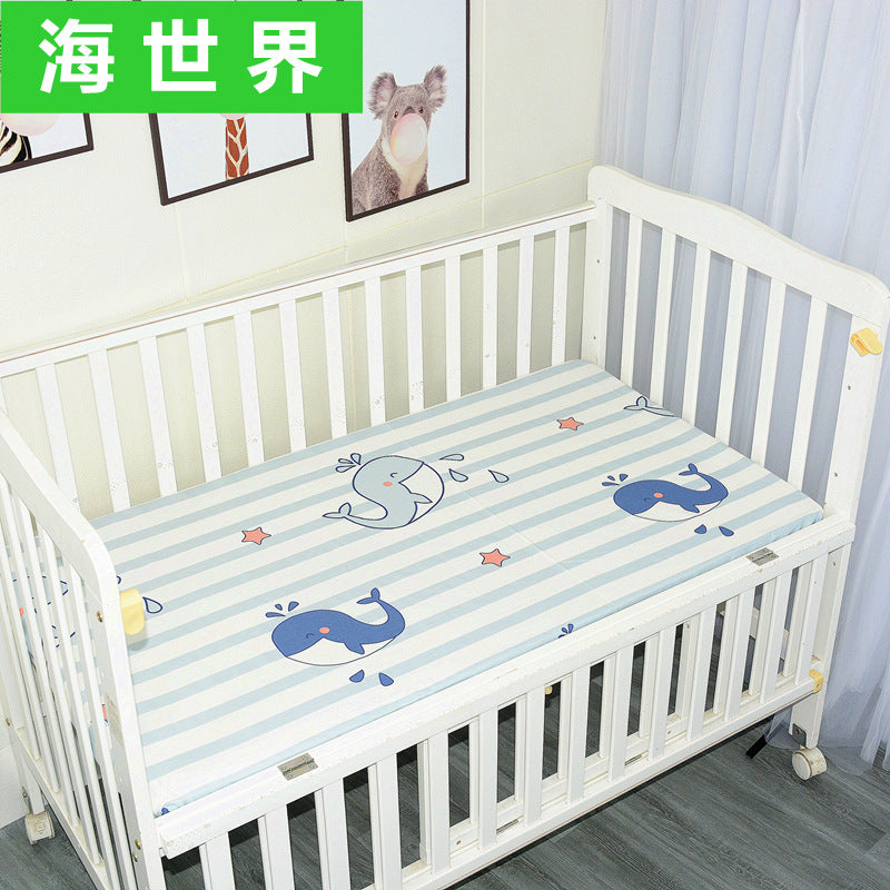 Foreign trade pure cotton crib bed sheet baby maternal and infant products ins children cartoon bed cover wholesale
