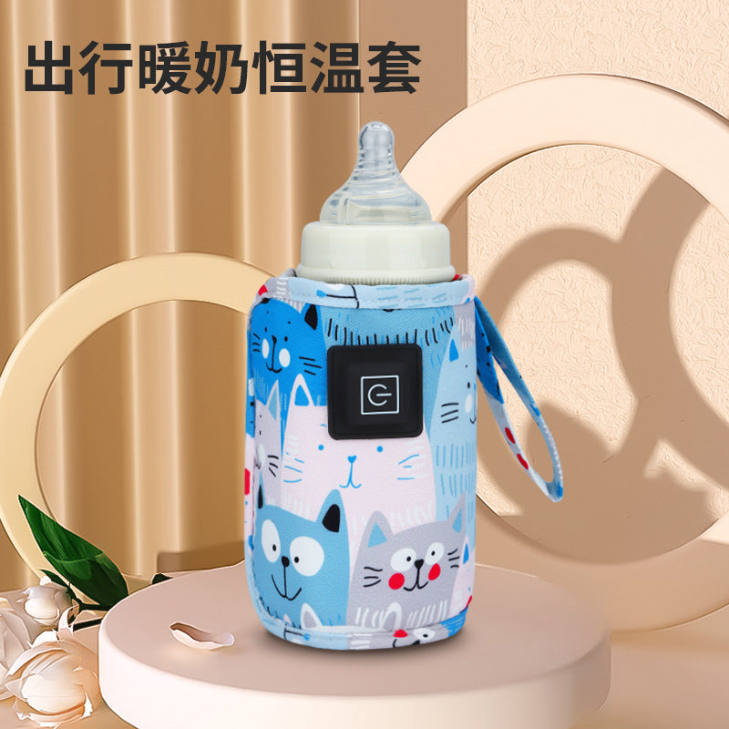 USB milk warmer, thermostat, home outdoor portable milk warmer, baby universal bottle insulation sleeve