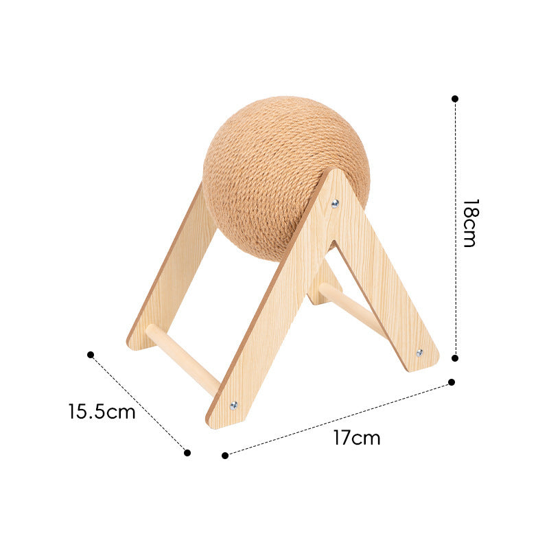 Cat scratching board cat toy wooden cat scratching ball rabbit claw sharpening hemp rope cat climbing frame durable cat scratching post pet supplies