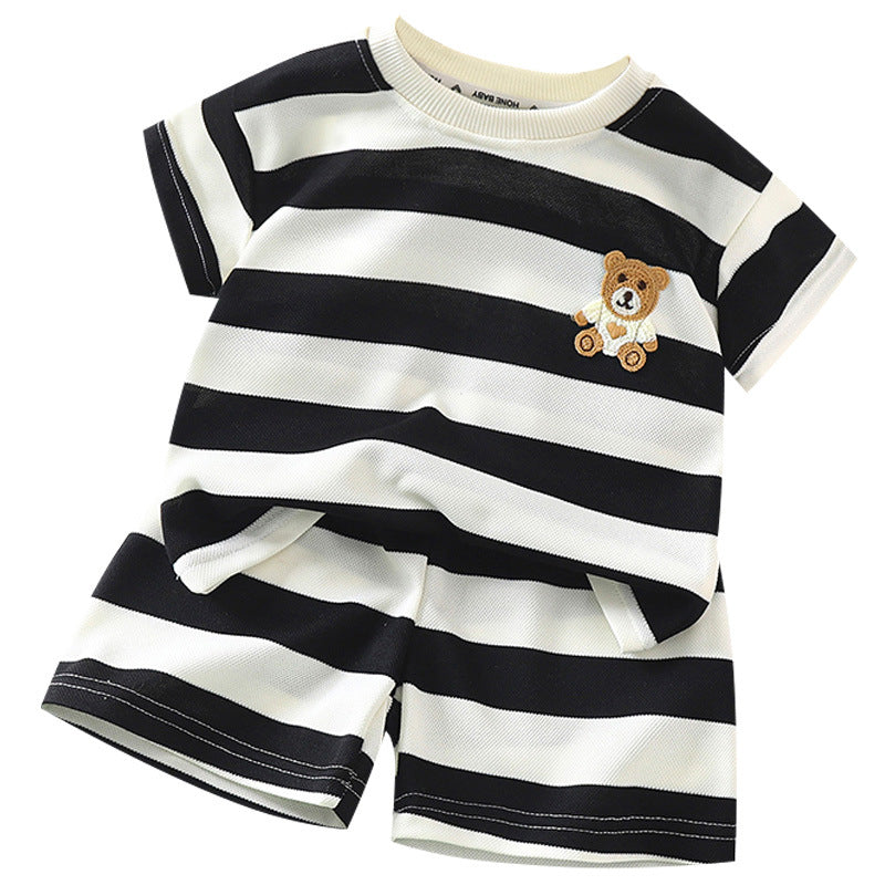 2023 new children's short-sleeved suits for girls and boys T-shirts for summer baby clothes Korean children's clothes for summer