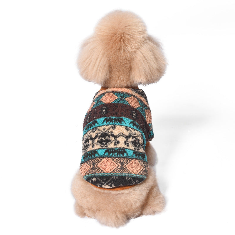 New autumn and winter dog clothes pet clothes super stretch fleece love cute French bulldog Teddy dog clothes