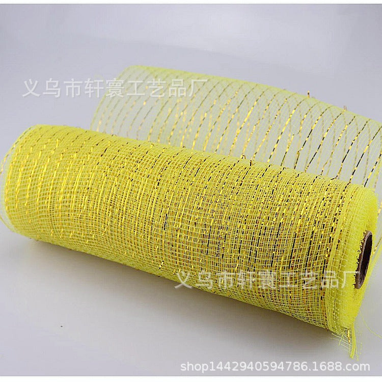 Flower packaging network Amazon Christmas ribbons mesh plastic multiple gold wire mesh Halloween Easter
