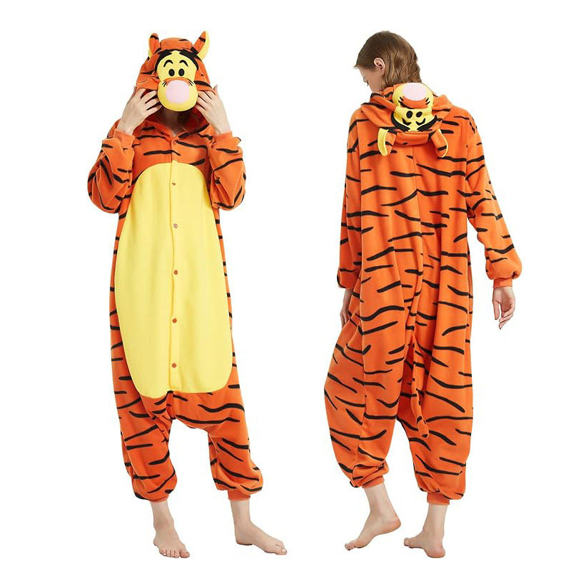 Salamander dragon taming tiger shark lion brown monkey Teletubbies adult cartoon one-piece pajamas Halloween cosp
