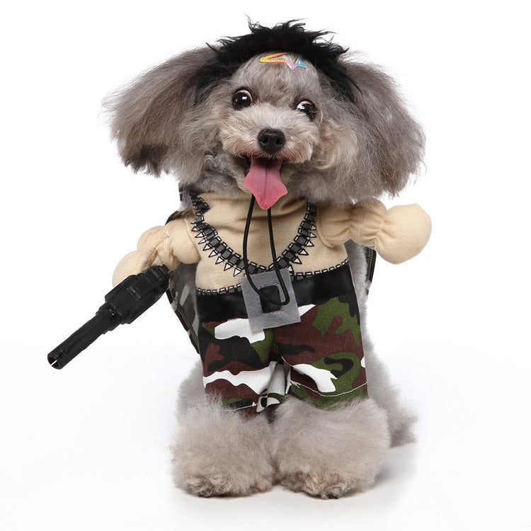 Cross-border best-selling pet Halloween Christmas clothes small and medium-sized dog standing outfit funny upright outfit dog transformation outfit