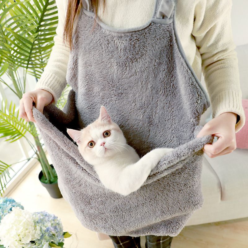 Cat petting artifact cat hugging clothes chest hugging cat pocket apron cat apron pet cat thickened anti-scratch bag net celebrity cat bag