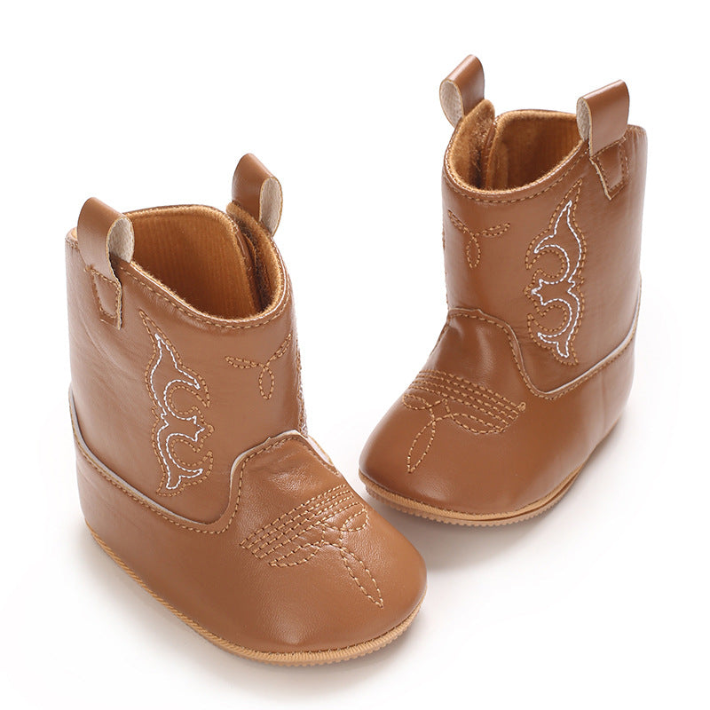 New style baby boots cute high quality soft PU non-slip sole spring and autumn fashion 0-1 year old newborn walking