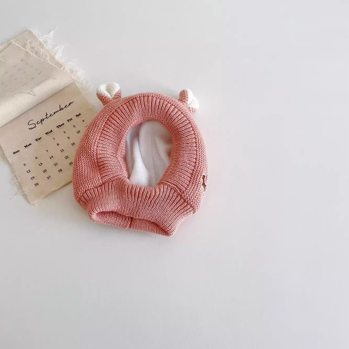 Winter plus velvet thickened children's baby rabbit ears ear protection baby boys and girls knitted hat cute wool hat