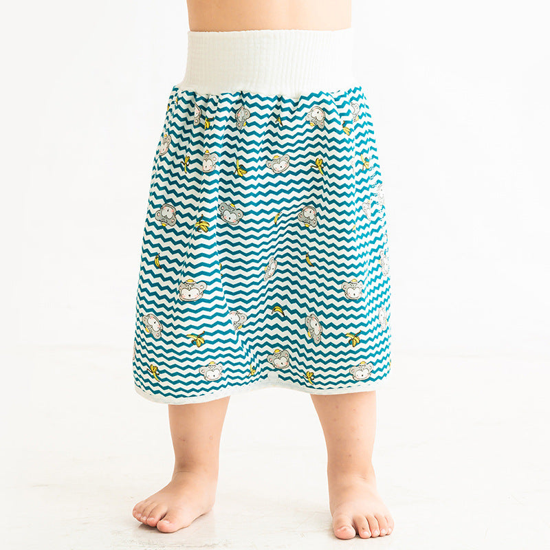 Baby diaper skirt, diaper-proof training pants, waterproof and leak-proof, washable diaper pocket, baby night pee artifact