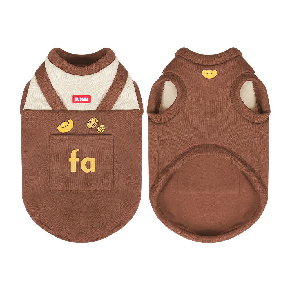 New autumn and winter pet cat clothes comfortable cloud velvet cat clothes winter thick soft warm pet cotton coat