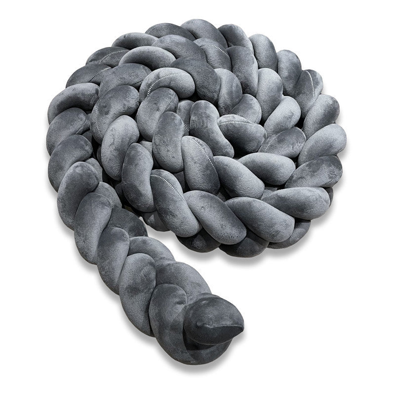 Baby crib surround ins new hand-woven long knotted ball three-strand braid anti-collision soft bag baby crib surround