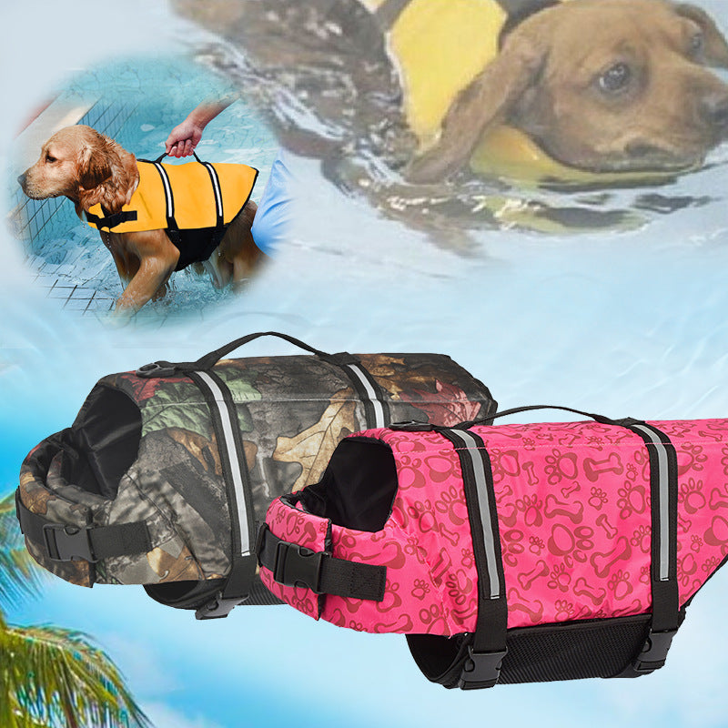 New European and American pet swimsuits, pet life jackets, Amazon hot-selling dog safety clothes, large dog swimming clothes