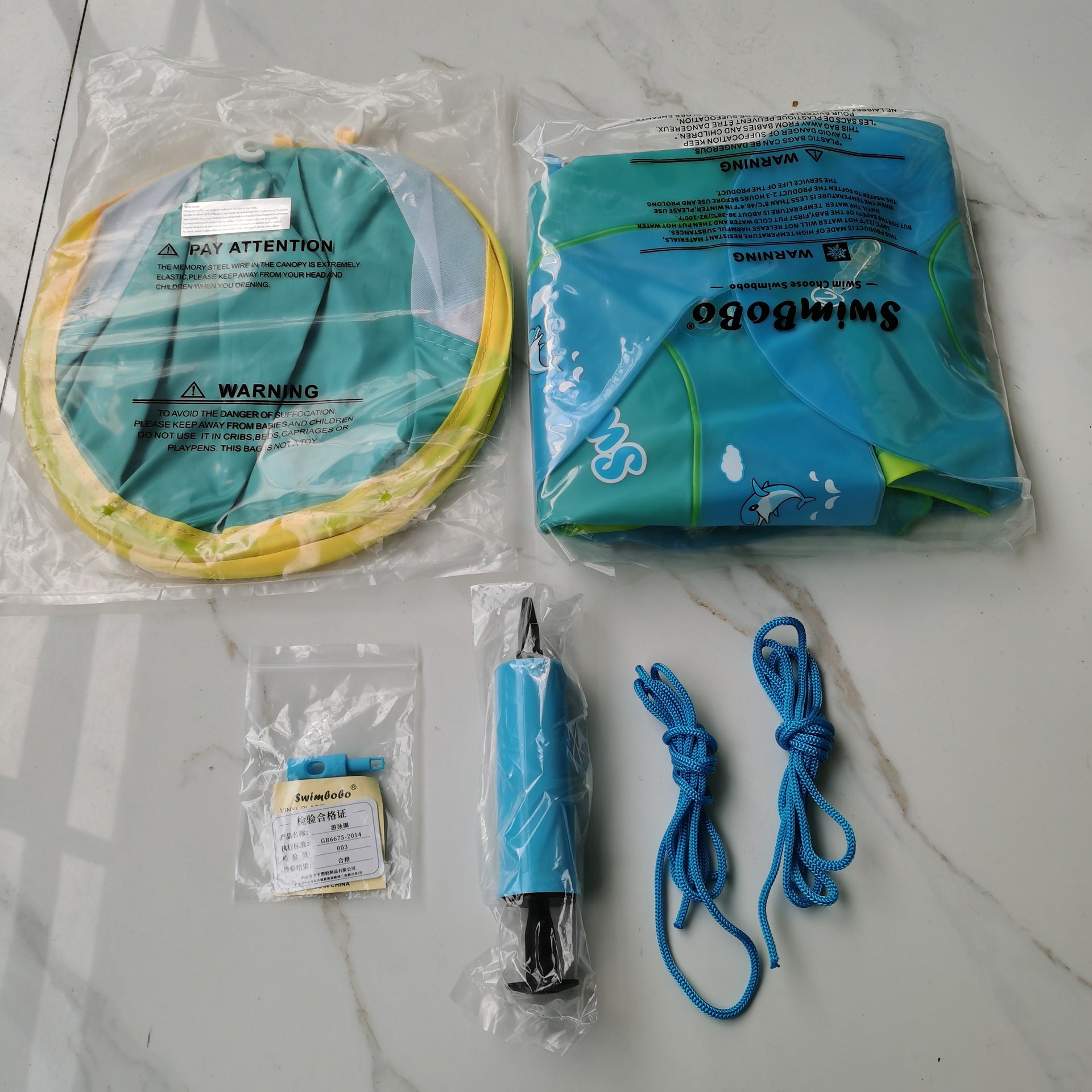 Cross-border spot Swimbobo baby swimming ring lying ring children's swimming ring armpit ring sunscreen sunshade cross-border models