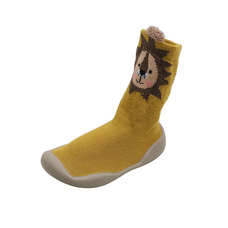 Children's socks shoes spring and autumn baby toddler shoes socks cartoon boy baby floor shoes girl baby waterproof non-slip mid-tube socks shoes