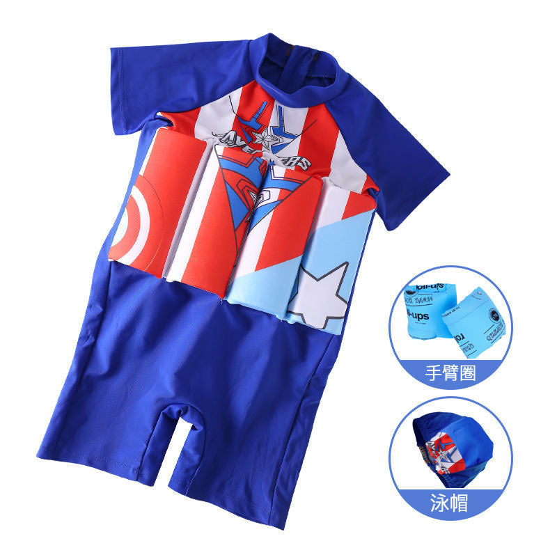 Uoa2023 new children's swimsuit one-piece buoyancy boys and girls swimsuit baby cute swimming equipment summer