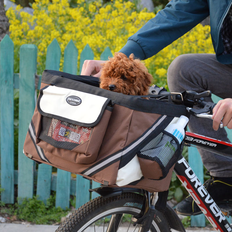 Pet bicycle bag for going out, travel basket, cat and dog backpack, bicycle, poodle, cycling and camping stand