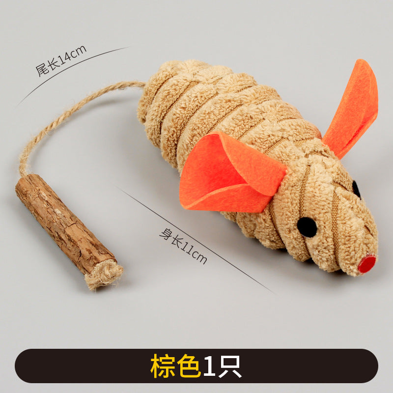 Catnip plush toy pet cat teeth chewing wood Tianjiao small mouse kitten boredom toy