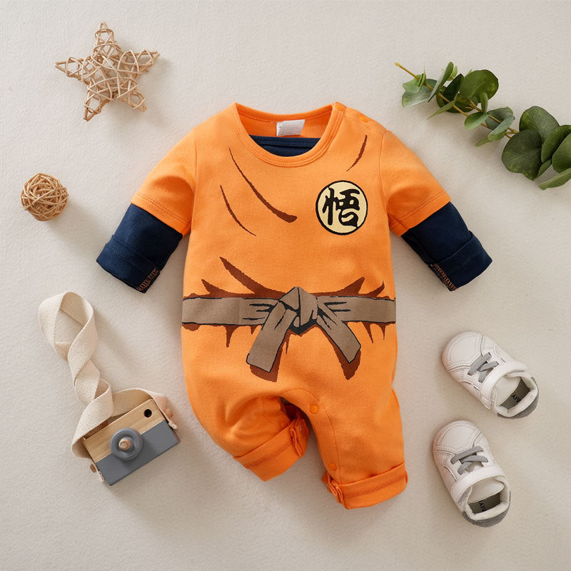 Baby Spring and Autumn Clothing Cotton Long Sleeve Harness Category A Outerwear Animation Themed Newborn Onesie Romper