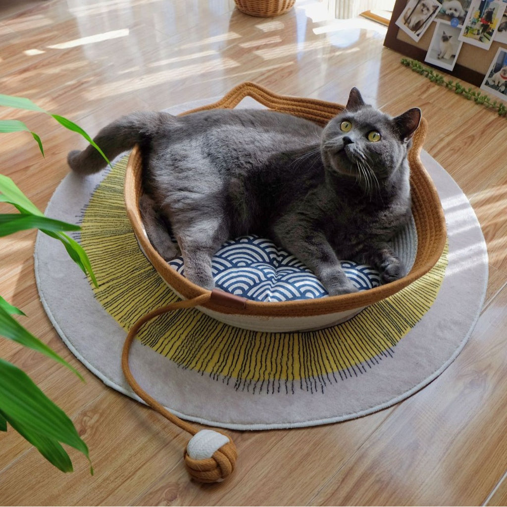 Rattan cat nest for all seasons, woven cat nest, Teddy dog nest, pet mat, toy ball, cat nest manufacturer wholesale