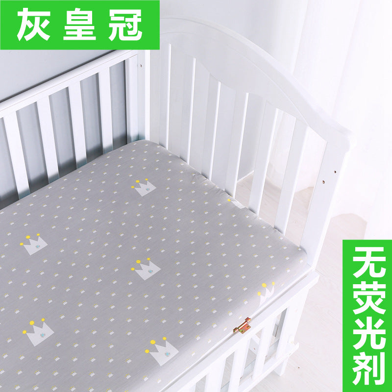Foreign trade pure cotton crib bed sheet baby maternal and infant products ins children cartoon bed cover wholesale