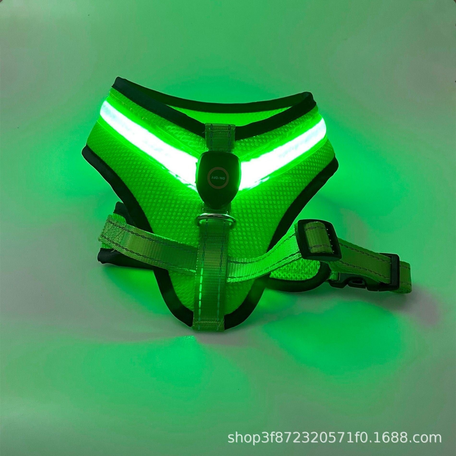 Pet Luminous Dog Vest LED Flashing Dog Outdoor Traction Clothes USB Charging Luminous Chest Harness Wholesale