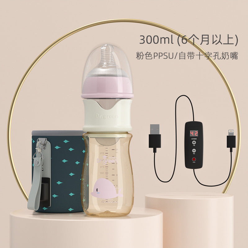 Dr. Green's Constant Temperature Rapidly Brewing Baby Bottle Newborn Baby Goes out and Quickly Brews Night Milk Artifact Night Insulation Heated Baby Bottle