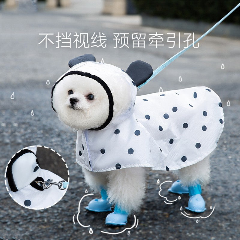 Puppy dog raincoat four-legged waterproof all-inclusive Teddy raincoat pet rain clothes for small and medium-sized dogs Bichon Pomeranian