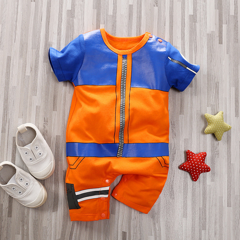 Baby Spring and Autumn Clothing Cotton Long Sleeve Harness Category A Outerwear Animation Themed Newborn Onesie Romper