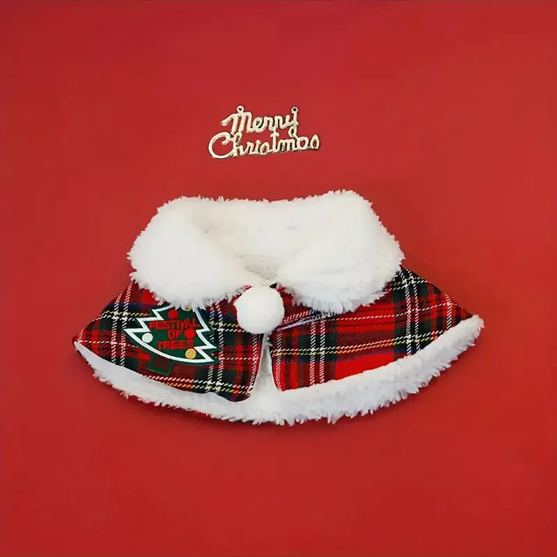 Cat Christmas cloak, dog New Year shawl, pet scarf, British shorthair autumn and winter clothes, warm Teddy collar