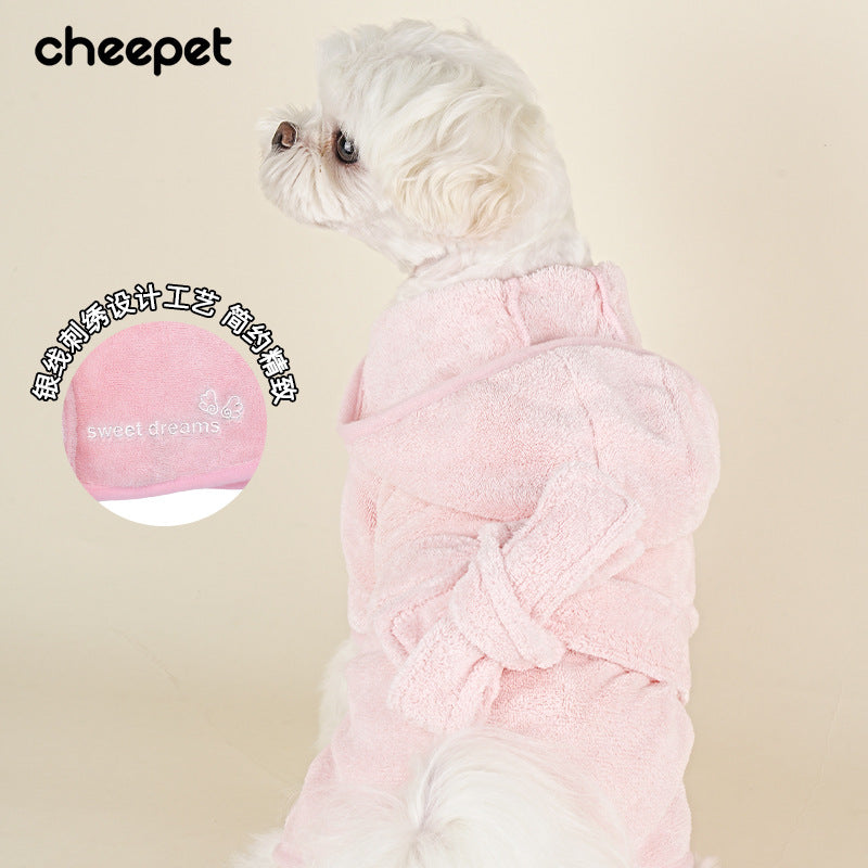 Pet bathrobe for small and medium-sized dogs, dog absorbent towel, Teddy Schnauzer soft full-wrapped towel clothes bathrobe
