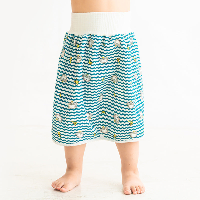 Baby diaper skirt, diaper-proof training pants, waterproof and leak-proof, washable diaper pocket, baby night pee artifact