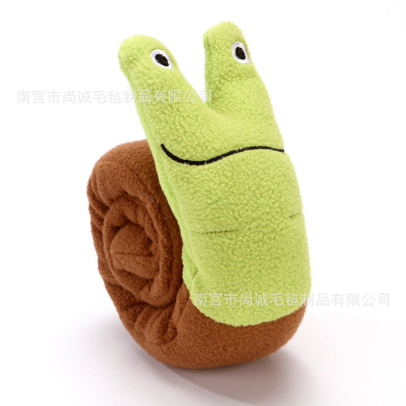 Pet Toy Sniffing Plush Snail Toy Teething Educational Sound Interactive Food Hiding and Bite Resistant Pet Supplies Toy