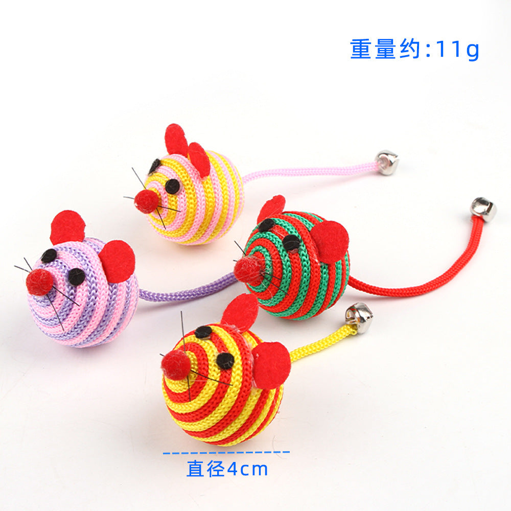 Summary of cat toy combination accessories Plastic bell ball flower drum rainbow ball feather mouse pet cat toy