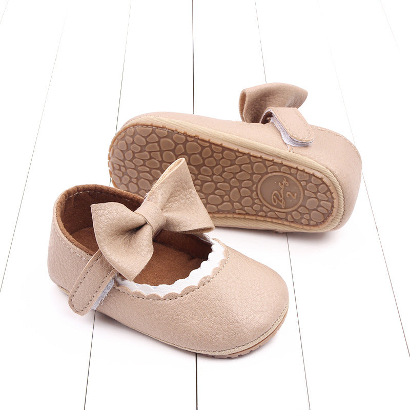 Spring and autumn baby princess shoes 0-1 years old baby shoes soft bottom non-slip toddler shoes bowknot 2766