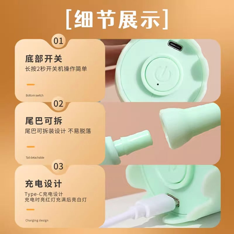 Cross-border cat toy pet electric cat teaser silicone tail bite-resistant electric rotating magic tail self-hilarious boredom relief artifact