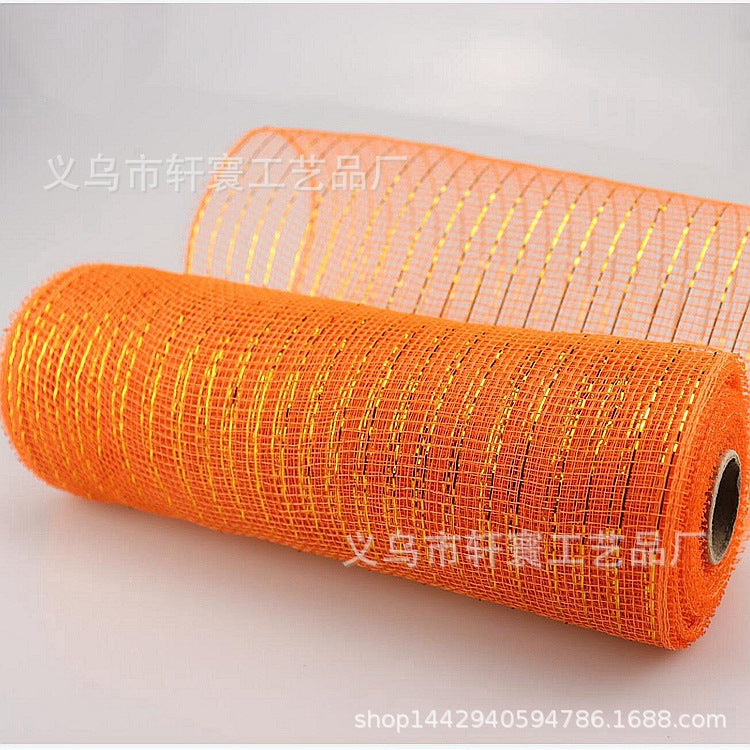Flower packaging network Amazon Christmas ribbons mesh plastic multiple gold wire mesh Halloween Easter