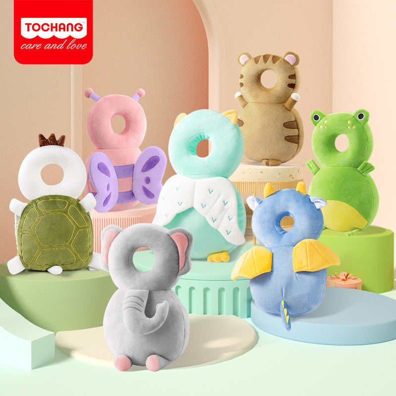 Baby headrest spring and autumn breathable plush headrest anti-fall baby protection pad toddler cap wholesale