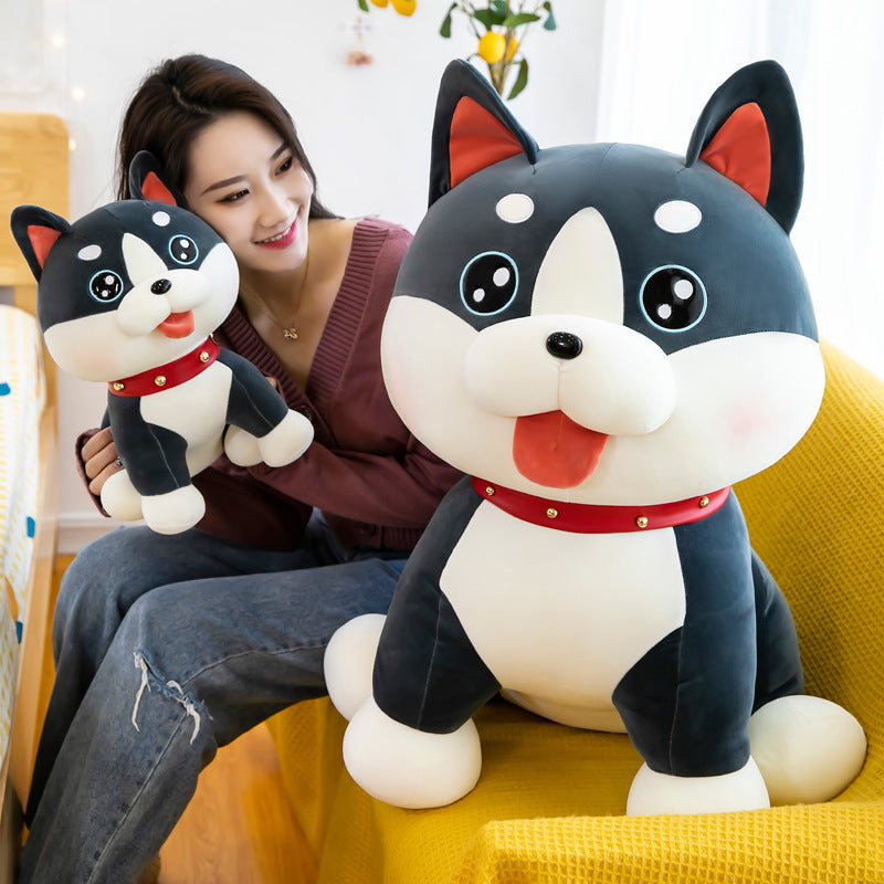 Cartoon cute pet husky doll plush toy girl bed accompany sleeping pillow doll birthday gift doll