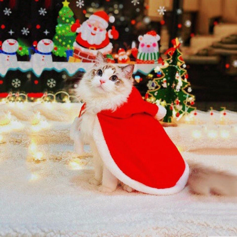 Cross-border cat headband hat scarf dog clothes cat cape headdress cloak Christmas funny pet supplies