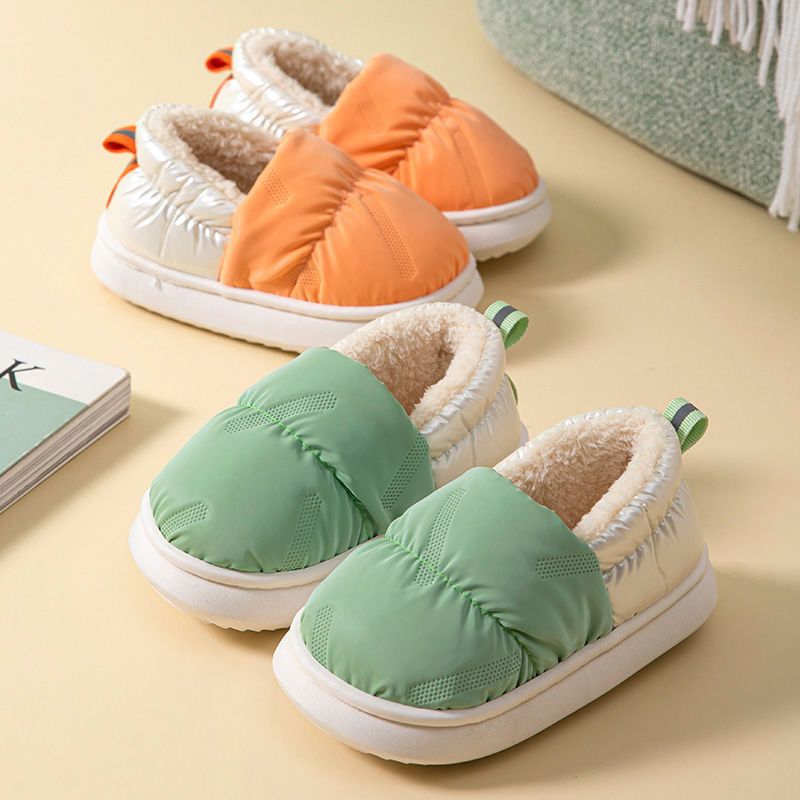 Boys' slippers, children's cotton slippers, winter bag heel, non-slip small and medium-sized children's thick soft bottom plus velvet warm baby cotton shoes