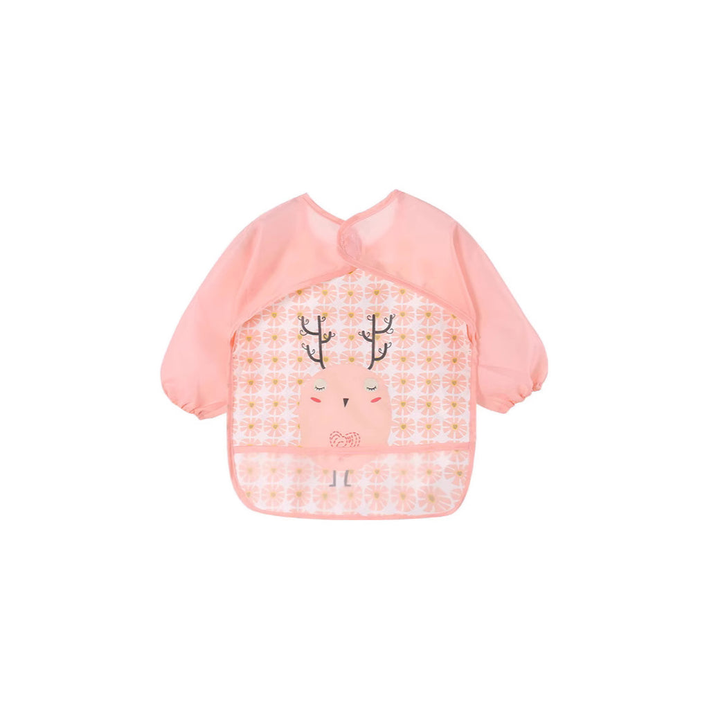 Autumn and winter baby double-layer coveralls children's wash-free meal clothes infant bibs cartoon reverse wear eating clothes drawing clothes