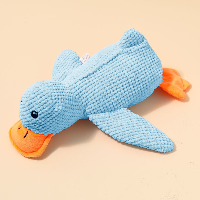 Dog toy plush sleeping duck chewing teeth sound to relieve boredom small and medium-sized dog pet sound toy little yellow duck