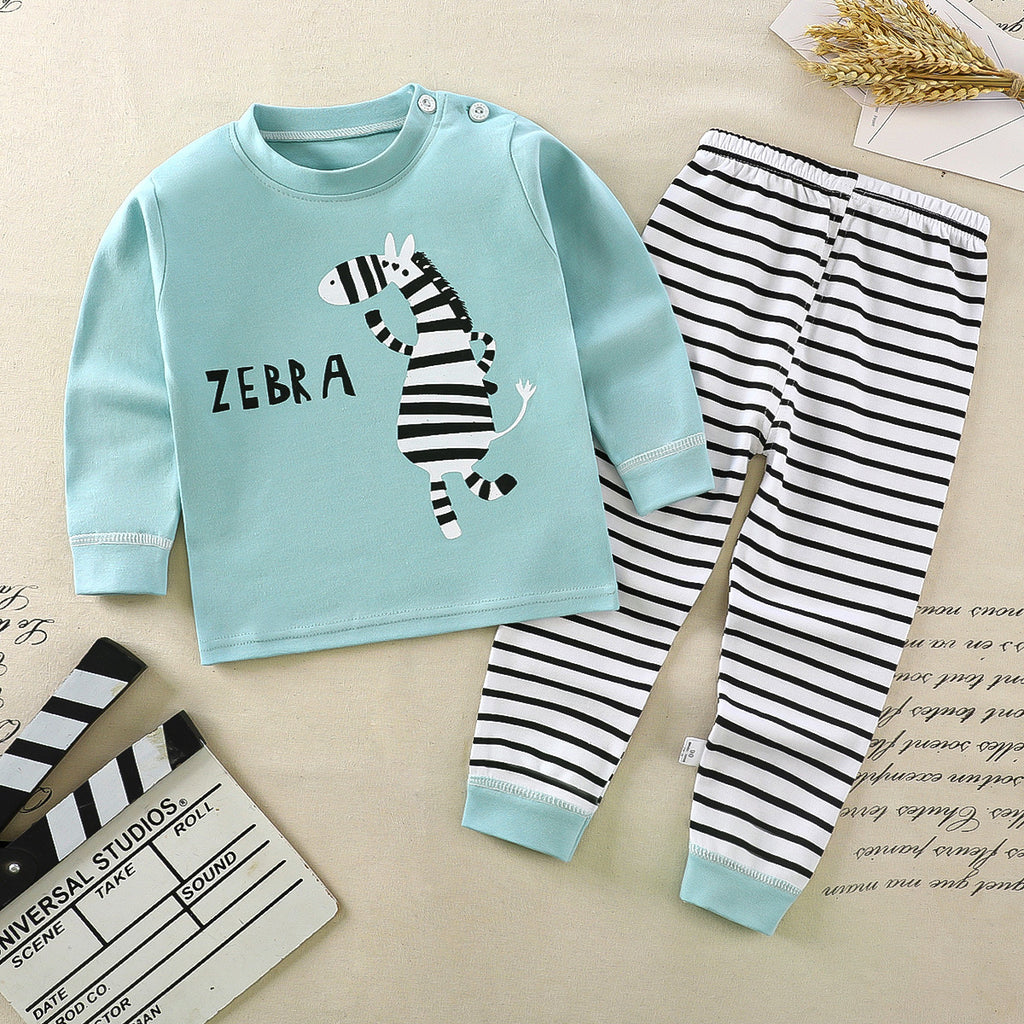 Children's underwear set cotton pajamas girls baby long johns cotton boys home clothes children's clothing wholesale