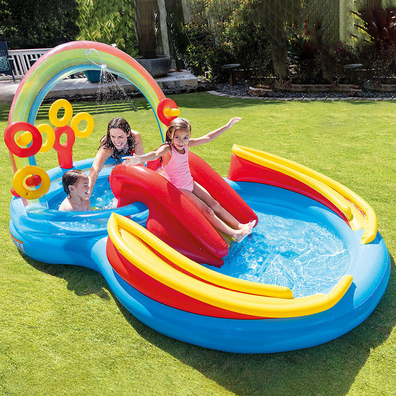 INTEX thickened swimming pool fishing pool inflatable ball pool baby paddling pool swimming pool home with slide swimming pool