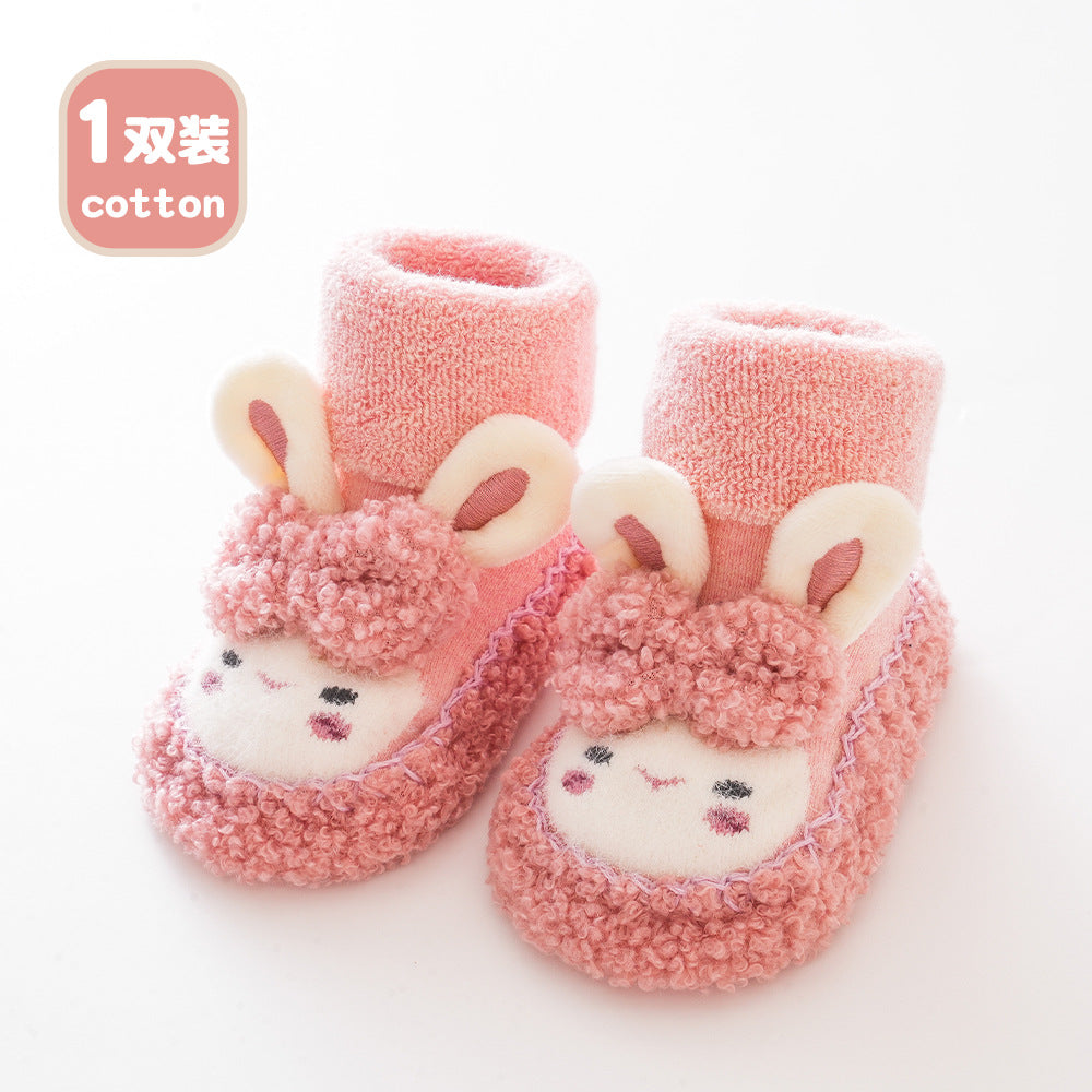 Liu Chengxing's new autumn and winter baby indoor non-slip floor socks for men and women baby toddler shoes and socks terry thickened socks