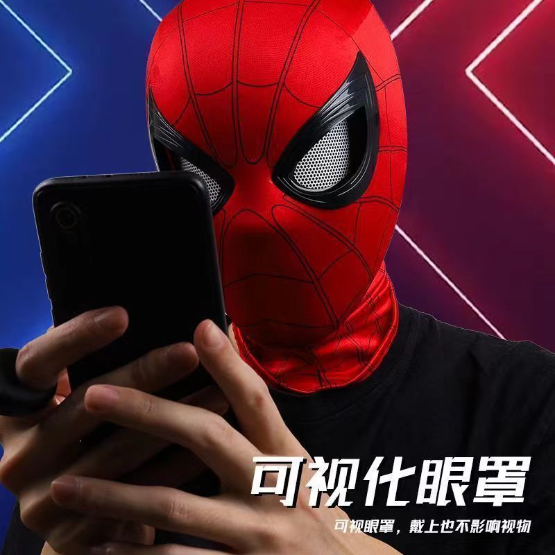 Spider-Man headgear electric blinking luminous mask Miles Halloween cos boy headgear gift toy